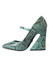 Dolce & Gabbana Aqua Python Leather Mary Jane Pumps Shoes